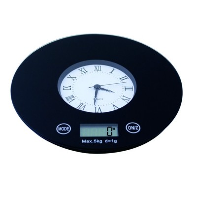 5kg digital lcd electronic kitchen scale with clock